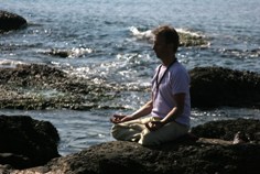 Meditating on the beach