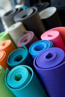colorful yoga mats