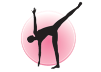 Middle age woman doing yoga with a smile